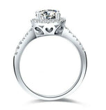 1.5ct Round Cut Diamond Solitaire Halo Engagement Ring 14k White Gold Finish