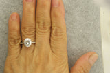 3Ct Oval Cut Diamond Hidden Halo Engagement Solitaire Ring 14K White Gold Finish