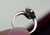 2.3ct Round Cut Green Peridot Swirl Twist Two Stone Ring 14k White Gold Finish