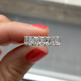 5ct Radiant Cut Diamond Wedding Band 14k White Gold Finish Iced Full Eternity