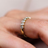 0.3ct Oval Cut Simulated Diamond Bezel Set Wedding Band 14k Yellow Gold Plated