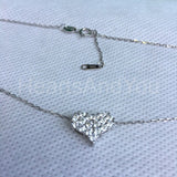 1ct Round Cut Moissanite Cluster Love Pendant Chain 14k White Gold Plated