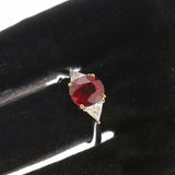 1.9ct Cushion Cut Pink Ruby Engagement Ring Trilogy 14k White Gold Finish