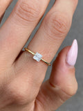 0.5ct Princess Simulated Diamond Solitaire Engagement Ring 14k YellowGold Plated
