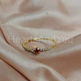 0.5ct Round Cut Simulated Red Garnet Minimalist Ring 14k Yellow Gold Plated