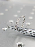 0.3ct Round Cut Moissanite Bow Tie Shaped Wedding Band 14k White Gold Plated