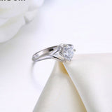 0.6ct Round Cut Diamond Engagement Ring 14k White Gold Finish Solitaire Split