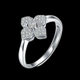 1.6ct Round Cut Diamond Engagement Ring 14k White Gold Finish Flower Solitaire