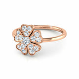 2Ct Round Cut Diamond Nature Inspired Floral Engagement Ring 14K Rose Gold Over