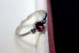 0.25ct Engagement Ring Oval Cut Pink Ruby Minimalist Trilogy 14k White Gold Over