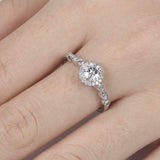 2.2ct Round Cut Diamond Engagement Ring Halo 14k White Gold Finish with Accents