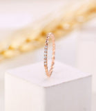 0.1ct Round Cut Moissanite Twisted Minimalist Wedding Band 14k Rose Gold Plated
