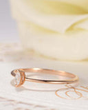 Minimalist Solitaire Engagement Ring 0.3ct Marquise Diamond 14k Rose Gold Finish