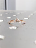 0.5ct Round Cut Moissanite Curved Women Wedding Band 14k Rose Gold Plated