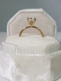 0.5ct Emerald Simulated Diamond Hidden Halo Solitaire Ring 14k YellowGold Plated
