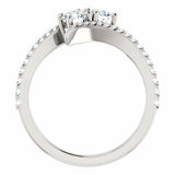 1.5ct Round Two Stone Infinity Solitaire Engagement Ring 10k Solid White Gold