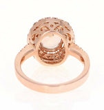 2.2ct Oval Cut Peach Morganite Engagement Ring Double Halo 14k Rose Gold Finish
