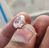 2.2ct Oval Simulated Diamond Dual Prong Engagement Ring 14K Yellow Gold Plated