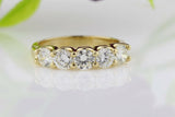 Five Stone Anniversary Wedding Ring Band 1ct Round Diamond 14k Yellow Gold Over
