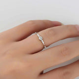 1ct Round Cut Diamond Engagement Ring Minimalist Solitaire 14k White Gold Finish