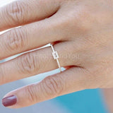0.5ct Baguette Cut Simulated Diamond Halo Engagement Ring 14k Yellow Gold Plated