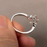 1ct Oval Peach Morganite Promise Solitaire Engagement Ring 14k White Gold Finish