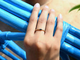 0.3ct Engagement Ring Baguette Cut Blue Sapphire Minimalist 14k Yellow Gold Over