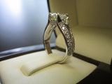 1.5ct Round Cut VVS1 D Diamond Solitaire Engagement Ring 14k White Gold Finish