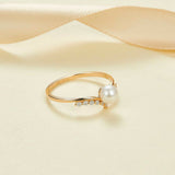 1ct Round Cut Diamond Pearl Tiara Engagement Ring 14k Yellow Gold Finish