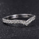 1.5ct Round Cut VVS1 Diamond Wedding Band Curved Stackable 14k White Gold Finish