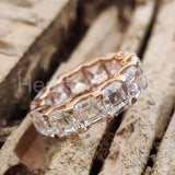 2.5ct Asscher Simulated Diamond Cocktail Eternity Wed Band 14k YellowGold Plated