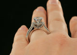 2ct Round Cut Diamond Accents Solitaire Engagement Ring 18k White Gold Finish