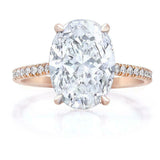 2ct Oval Cut Diamond Engagement Ring 14k White Gold Finish Accent with Solitaire