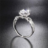 3ct Round Cut Diamond Engagement Ring 14k White Gold Finish Halo Stylish Unique