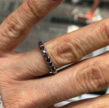 0.3ct Round Cut Garnet Wedding Band Stackable Half Eternity 14k White Gold Over