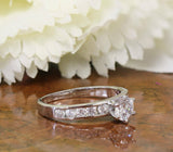 Accents Solitaire Engagement Ring 1.9ct Round Cut Diamond 14k White Gold Finish