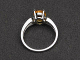 2.3ct Engagement Ring Oval Cut Yellow Citrine Diamond Accent 14k White Gold Over