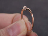 0.5ct Round Cut VVS1D Diamond Engagement Ring Nail Design 14k Rose Gold Finish