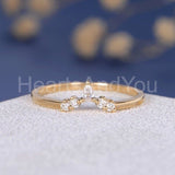 0.2ct Pear Cut Simulated Diamond Chevron Crown Wedding Band 14k Rose Gold Plated