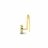 0.4ct Round Diamond Petite Twist Nose Pin Ring Piercing 14k Yellow Gold Finish