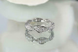 1ct Round Cut Diamond Wedding Ring Band Twisted Eternity 14k White Gold Finish