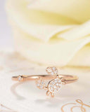 Open Crab Engagement Ring 0.5ct Round Cut VVS1D Diamond 14k Rose Gold Finish
