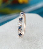 0.5ct Baguette Cut Simulated Sapphire Half Eternity Band 14k Yellow Gold Plated