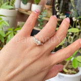0.3ct Emerald Cut Simulated Diamond Three Stone Ring 14k Yellow Gold Plated