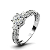 2ct Round Cut Diamond Filigree Solitaire Round Accent Ring 14k Rose Gold Finish