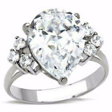 2.8ct Pear Cut VVS1 Diamond Round Accents Engagement Ring 14K White Gold Finish