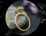 2ct Oval Cut Green Peridot Engagement Ring 14k Yellow Gold Finish Halo Solitaire
