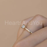 0.1ct Baguette Cut Simulated Diamond Toi Et Moi Ring 14k Yellow Gold Plated