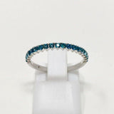 0.2ct Round Simulated London Blue Topaz Anniversary Band 14k White Gold Plated
