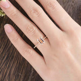 1.2ct Emerald Cut Morganite Accents Solitaire Engagement Ring 14k Rose Gold Over